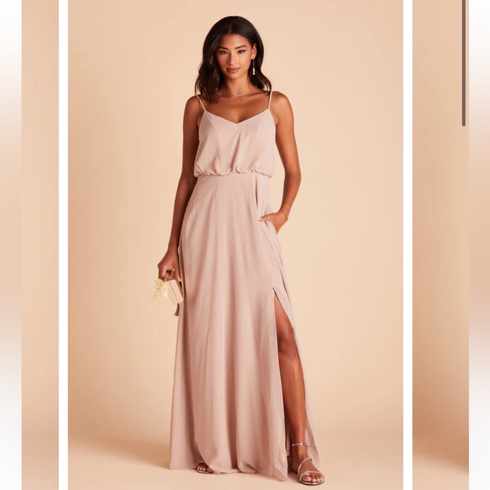 Birdy Grey Gwennie Chiffon Bridesmaid Dress Taupe Large New